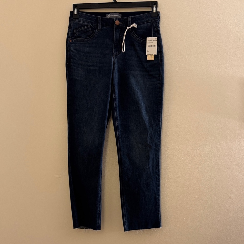 Democracy Ab Technology Distressed Hem Blue Jeans